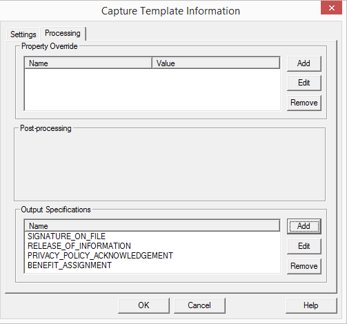 VFE Capture Template Information CPS Authorizations